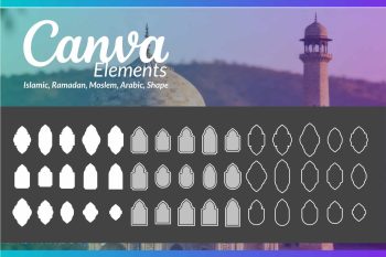 Set of Islamic, Ramadan, Arabic, Shape